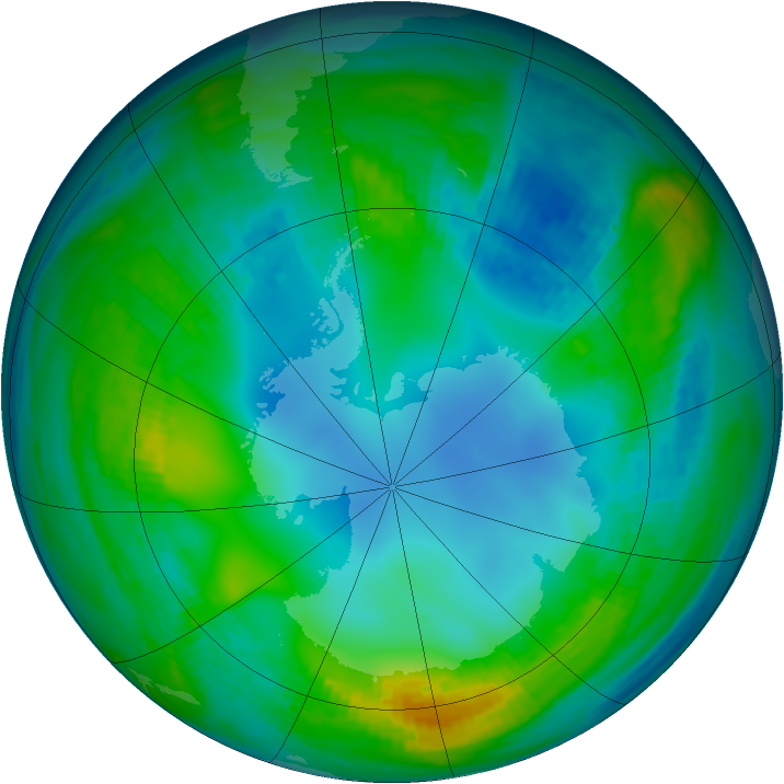 Antarctic ozone map for 18 May 1983